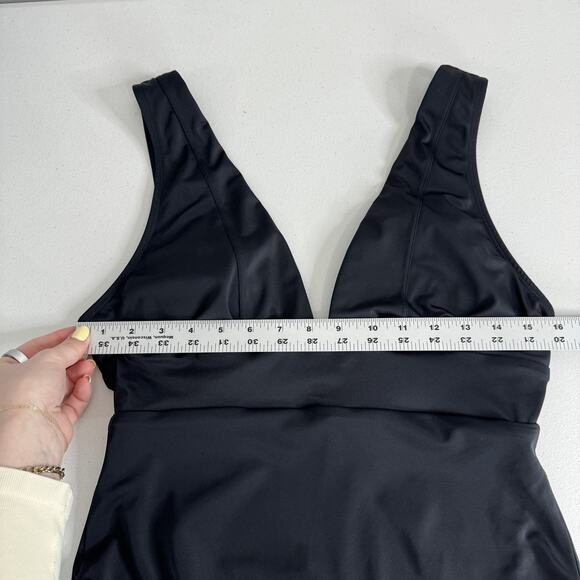 Andie One Piece Swimsuit Womens Medium Black Plunge V Neck Monique Bathing Suit - Picture 5 of 15